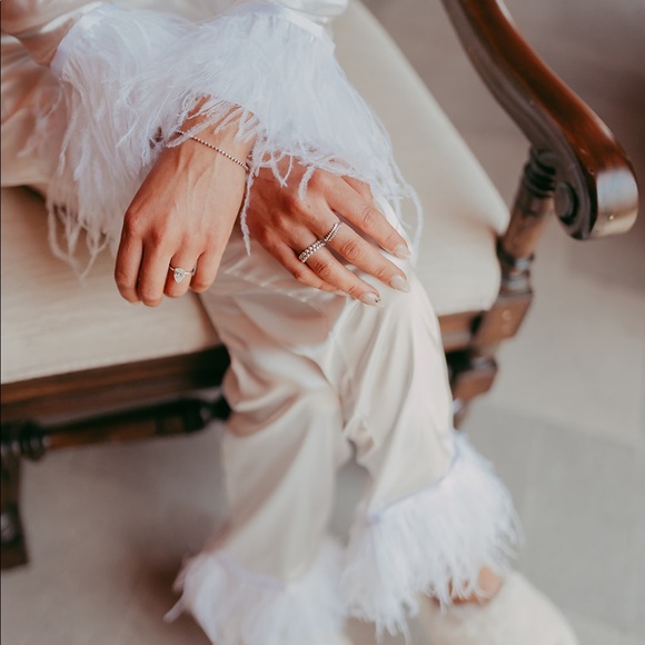 Sleeper Intimates & Sleepwear Sleeper Feather Pajama Dupe White